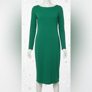 Talbots Vibrant Green Long Sleeve Dress